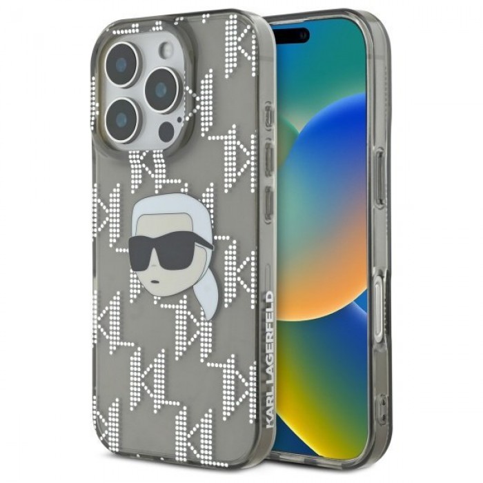 Чохол Karl Lagerfeld IML Karl Head & Monogram для iPhone 16 Pro Max Black (KLHCP16XHKLPKHK)