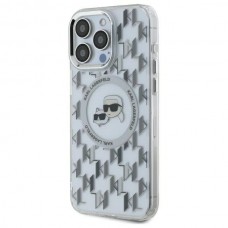 Чохол Karl Lagerfeld IML Monogram Karl & Choupette Head для iPhone 16 Pro Transparent with MagSafe (KLHMP16LHMCKMHT)