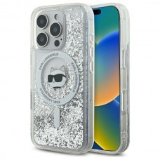 Чохол Karl Lagerfeld Liquid Glitter Choupette Head для iPhone 16 Pro Transparent with MagSafe (KLHMP16LLGCHSGH)