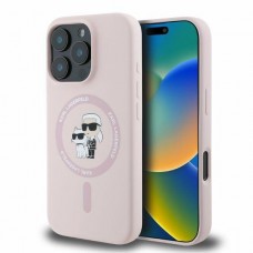 Чохол Karl Lagerfeld Silicone Karl & Choupette Ring для iPhone 16 Pro Max Pink with MagSafe (KLHMP16XSCMKCRHP)