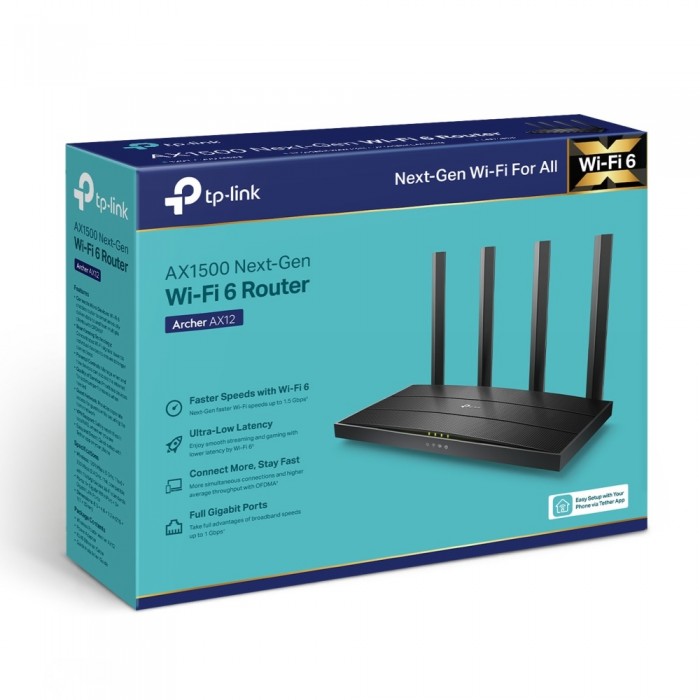 Маршрутизатор TP-Link Archer AX12 AX1500 Wi-Fi 6 Wireless Gigabit Router