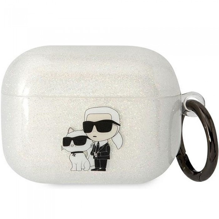 Чохол Karl Lagerfeld Gliter Karl & Choupette для AirPods 3 Transparent (KLA3HNKCTGT)