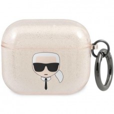 Чохол Karl Lagerfeld Glitter Karl's Head для AirPods 3 Gold (KLA3UKHGD)