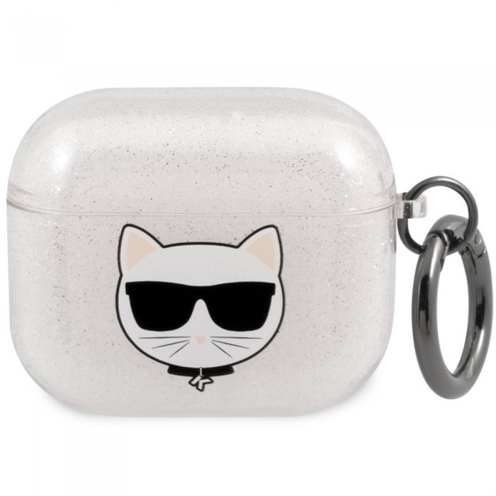 Чохол Karl Lagerfeld Glitter Choupette для AirPods 3 Silver (KLA3UCHGS)