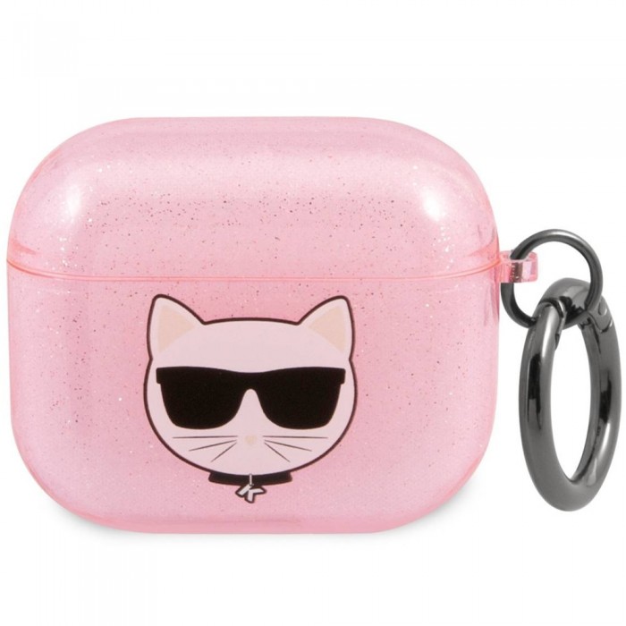 Чохол Karl Lagerfeld Glitter Choupette для AirPods 3 Pink (KLA3UCHGP)