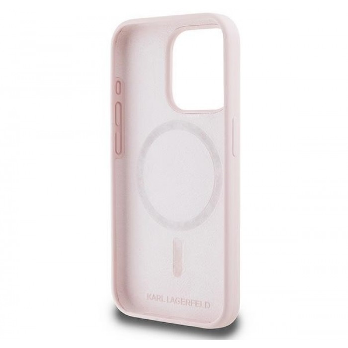 Чехол Karl Lagerfeld Silicone Karl & Choupette Head для iPhone 15 Pro Pink with MagSafe (KLHMP15LSKCHPPLP)