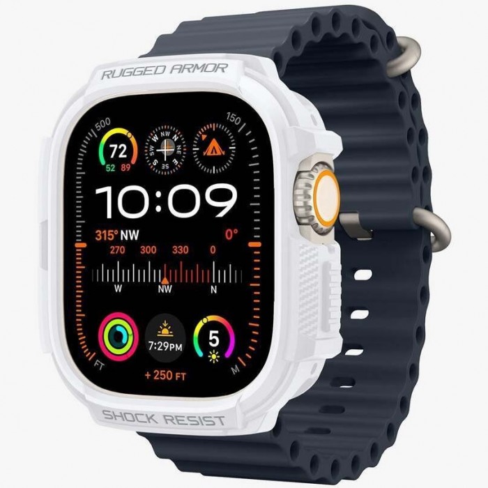 Чохол Spigen Rugged Armor для Apple Watch Ultra 2/1 49mm White (ACS07384)