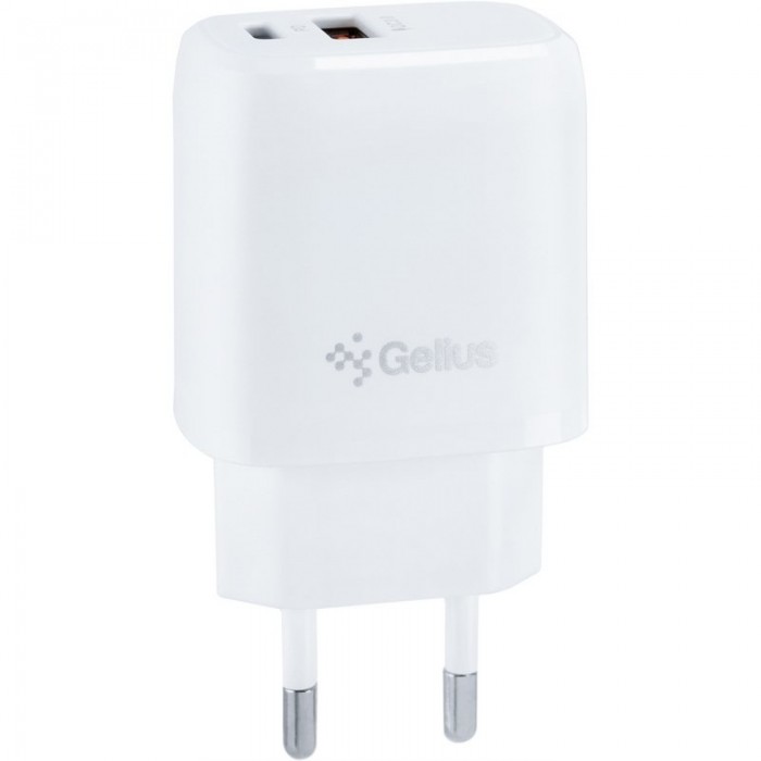 Сетевое зарядное устройство Gelius X-Duo GP-HC014 USB+Type-C QC3.0/PD20W White