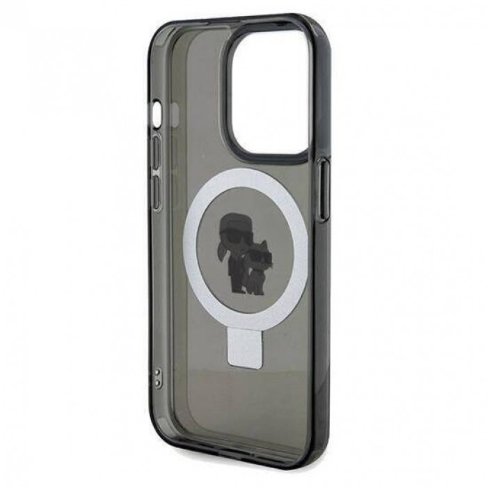 Чехол Karl Lagerfeld Ring Stand Karl & Choupettte для iPhone 15 Pro Max Black with MagSafe (KLHMP15XHMRSKCK)