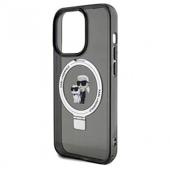 Чехол Karl Lagerfeld Ring Stand Karl & Choupettte для iPhone 15 Pro Max Black with MagSafe (KLHMP15XHMRSKCK)