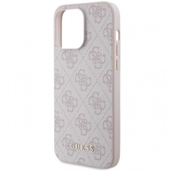 Чохол Guess 4G Metal Gold Logo для iPhone 14 Pro Pink (GUHCP14LG4GFPI)