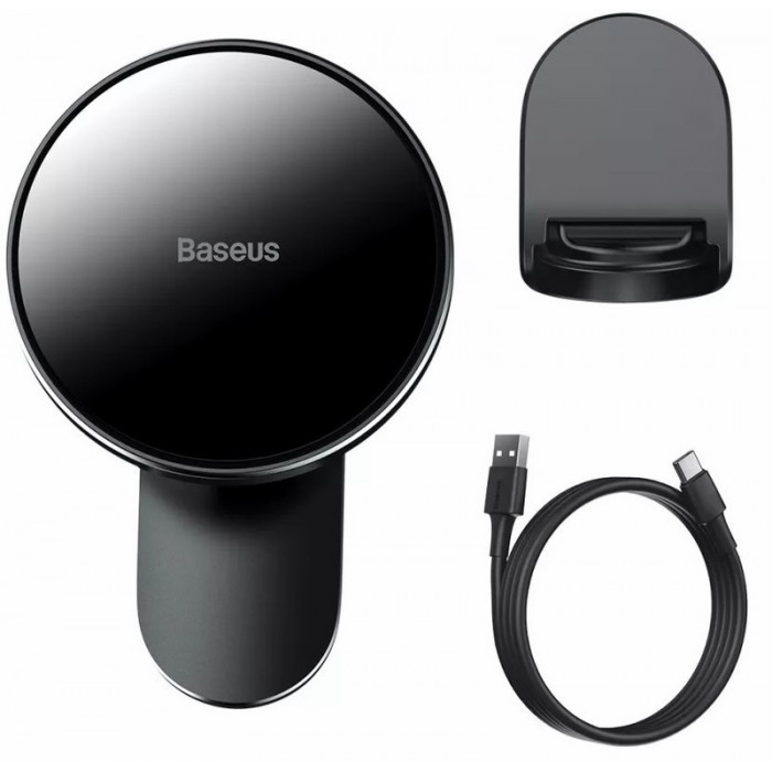 Автодержатель с беспроводной зарядкой Baseus Big Energy 15W Black