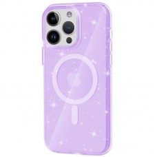 Чохол Galaxy Sparkle MagFit для iPhone 15 Pro Max Purple+Glitter