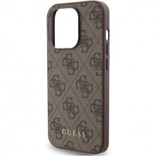 Чохол Guess 4G Metal Gold Logo для iPhone 14 Pro Brown (GUHCP14LG4GFBR)