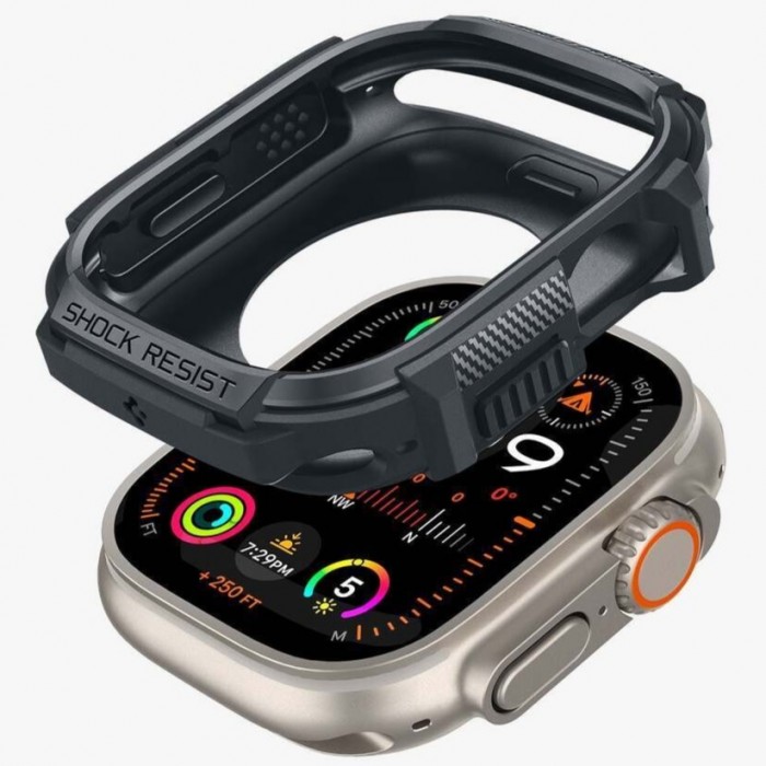 Чехол Spigen Rugged Armor для Apple Watch Ultra 2/1 49mm Dark Grey (ACS07385)