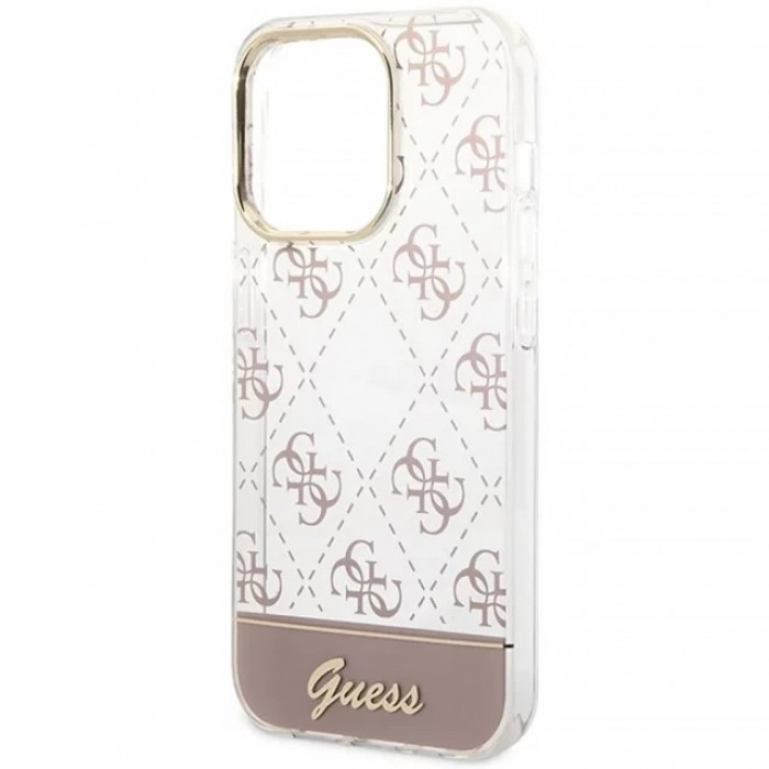 Чохол Guess 4G Pattern Script для iPhone 14 Pro Pink (GUHCP14LHG4MHP)