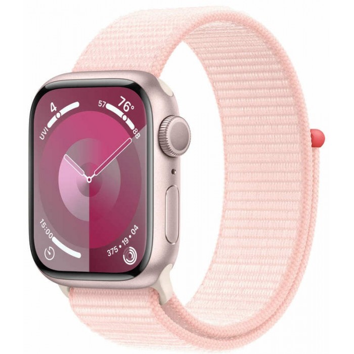 Apple Watch Series 9 GPS 41mm Pink Aluminium with Light Pink Sport Loop (MR953)