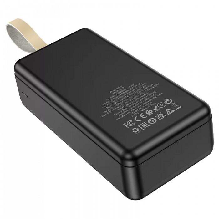 Зовнішній акумулятор Power Bank Hoco J87B 30000mAh Tacker PD20W+QC3.0 Black