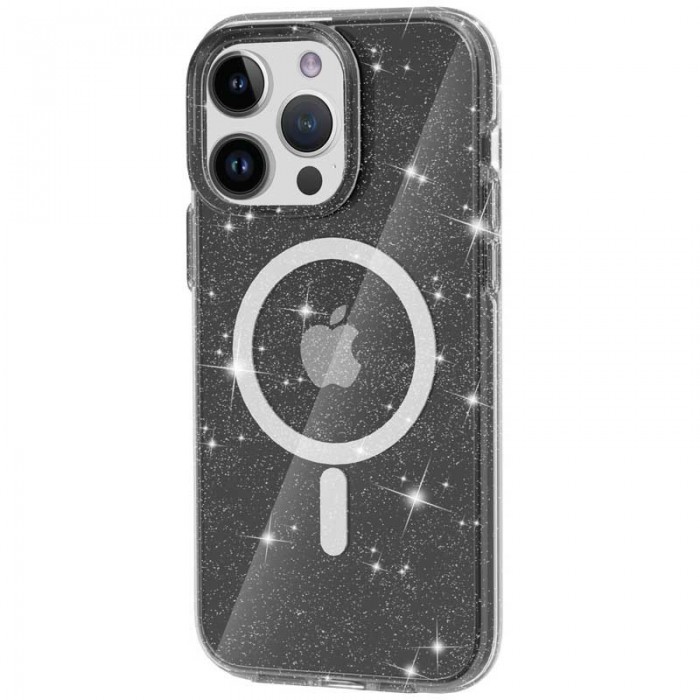 Чохол Galaxy Sparkle MagFit для iPhone 14 Pro Black+Glitter