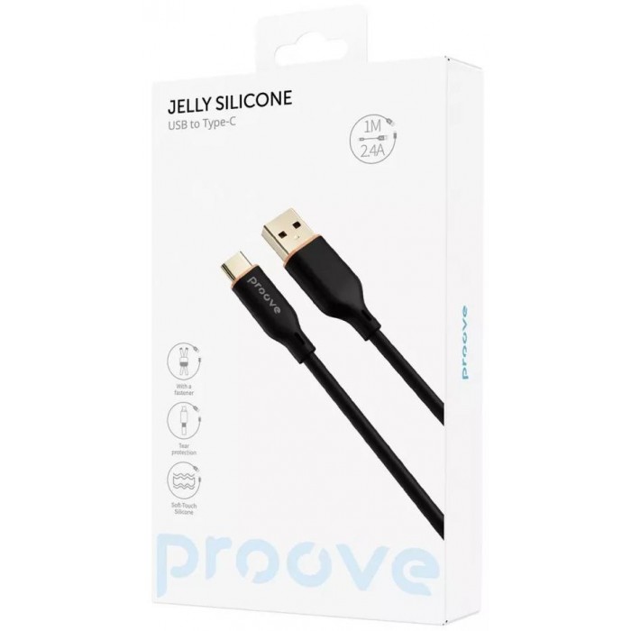 Кабель Proove Jelly Silicone Type-C 2.4A 1m Black