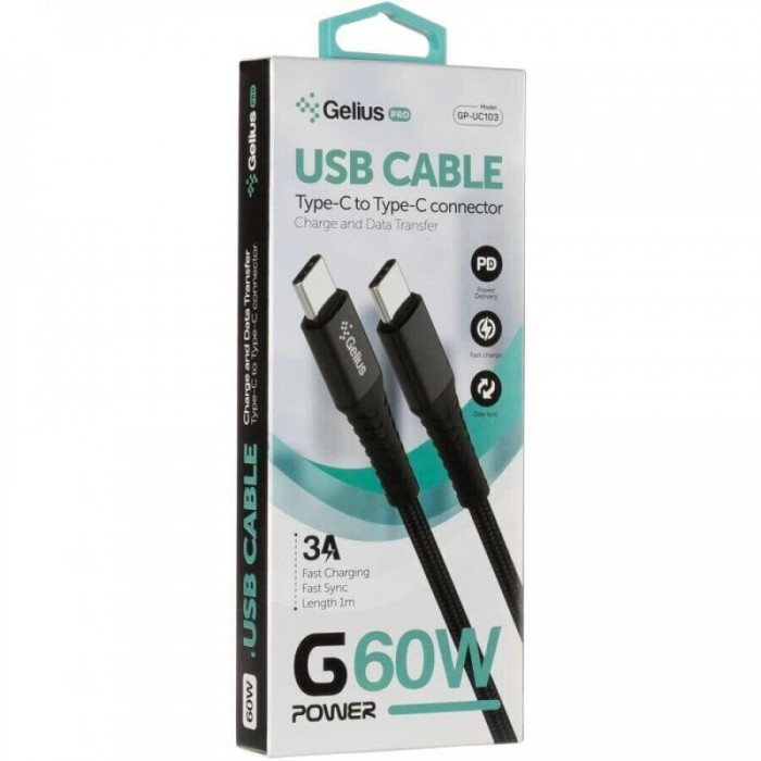 Кабель USB Gelius G-Power GP-UC103 Type-C/Type-C 1м 60W