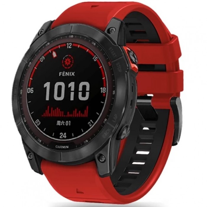 Ремешок Tech-Protect IconBand Pro для Garmin Fenix 3 | 5X | 3HR | 5X Plus | 6X | 6X Pro | 7X Red Black (9319456605105)