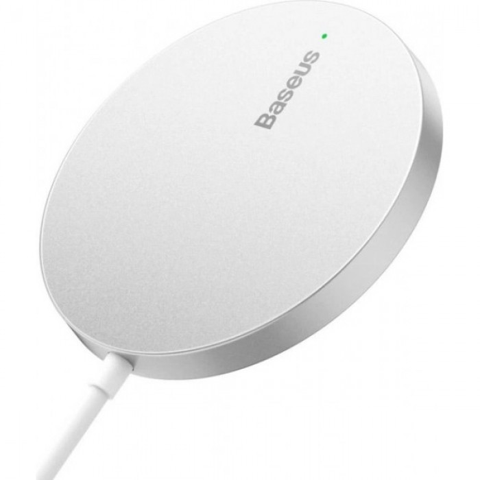 Бездротовий зарядний пристрій Baseus Simple Mini 3 Magnetic Wireless Charger 15W Silver