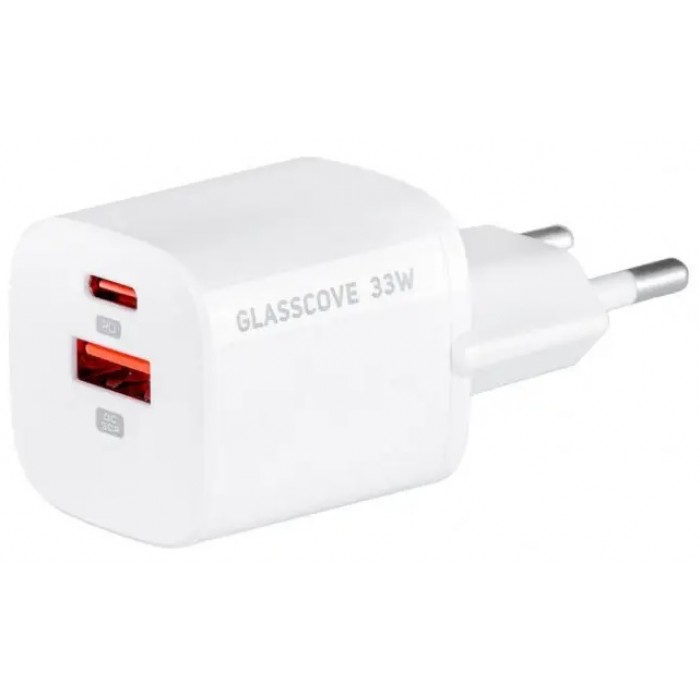 Сетевое зарядное устройство Glasscove 33W GAN 2-PORT TYPE-C + USB TC-099BPQ33