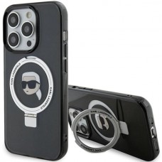 Чохол Karl Lagerfeld Ring Stand Karl Head для iPhone 15 Pro Max Black with MagSafe (KLHMP15XHMRSKHK)