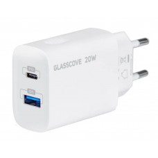 Зарядний пристрій Glasscove 20W 2-PORT TYPE-C + USB TC-012APQ20