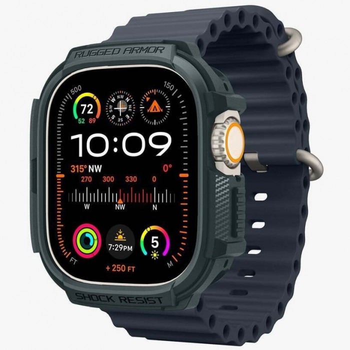 Чехол Spigen Rugged Armor для Apple Watch Ultra 2/1 49mm Abyss Green (ACS07383)