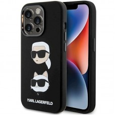 Чохол Karl Lagerfeld Silicone Karl & Choupette Head для iPhone 15 Pro Max Black (KLHCP15XSDHKCNK)