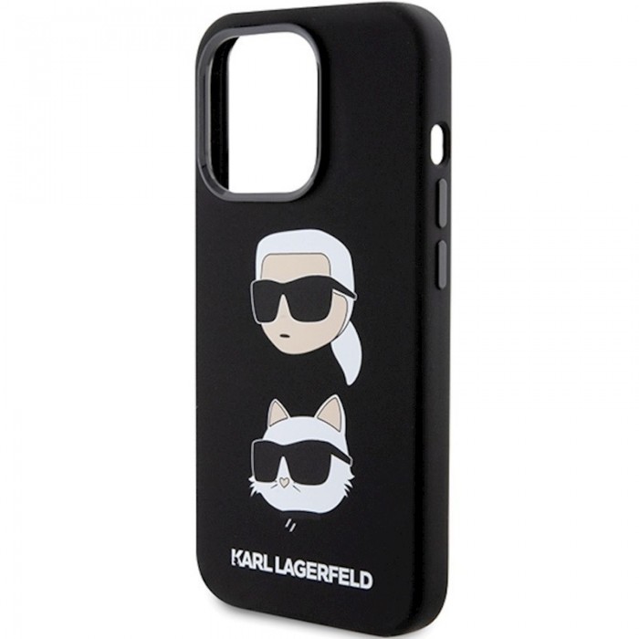 Чохол Karl Lagerfeld Silicone Karl & Choupette Head для iPhone 15 Pro Black (KLHCP15LSDHKCNK)