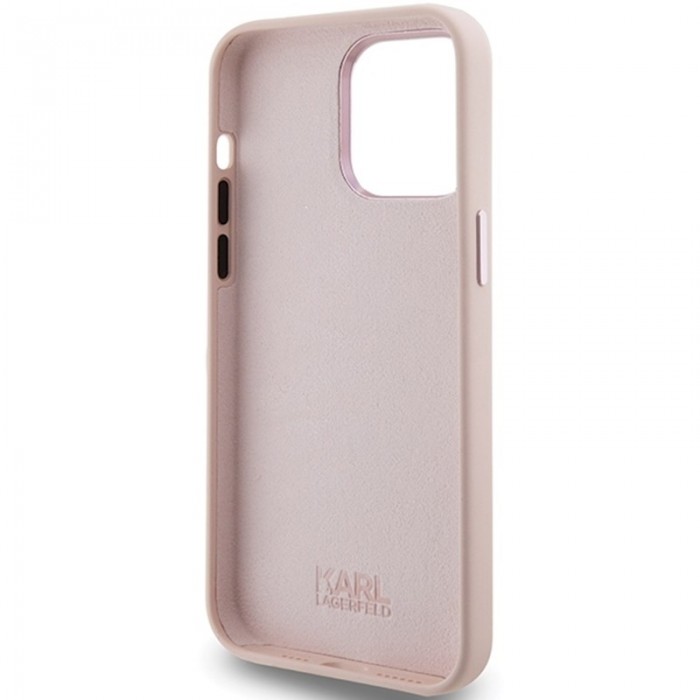 Чохол Karl Lagerfeld Silicone Choupette Metal Pin для iPhone 15 Pro Pink (KLHCP15LSMHCNPP)