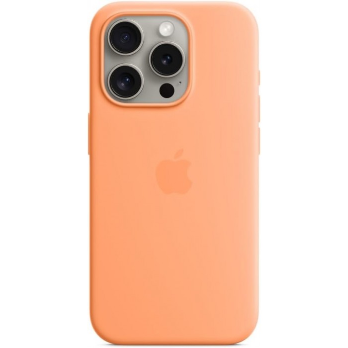 Чохол Silicone Case MagSafe &amp; SplashScreen iPhone 15 Pro Orange Sorbet