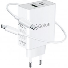 Зарядний пристрій Gelius X-Duo PRO 45W GP-HC053 + кабель Type-C/Type-C White