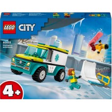 Конструктор LEGO City Карета швидкої допомоги та сноубордист