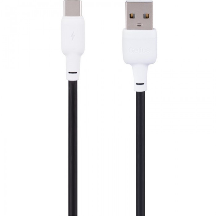 Кабель USB Gelius Full Silicon GP-UCN001C Type-C 1.2m (18W) Black/White