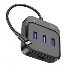 Type-C HUB Hoco HB31 4 in 1 Type-C to 4x USB3.0 0.2m Black