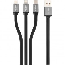 Кабель USB Gelius Squid GP-UC102 3in1 MicroUSB/Lightning/Type-C 1м (12W) Black