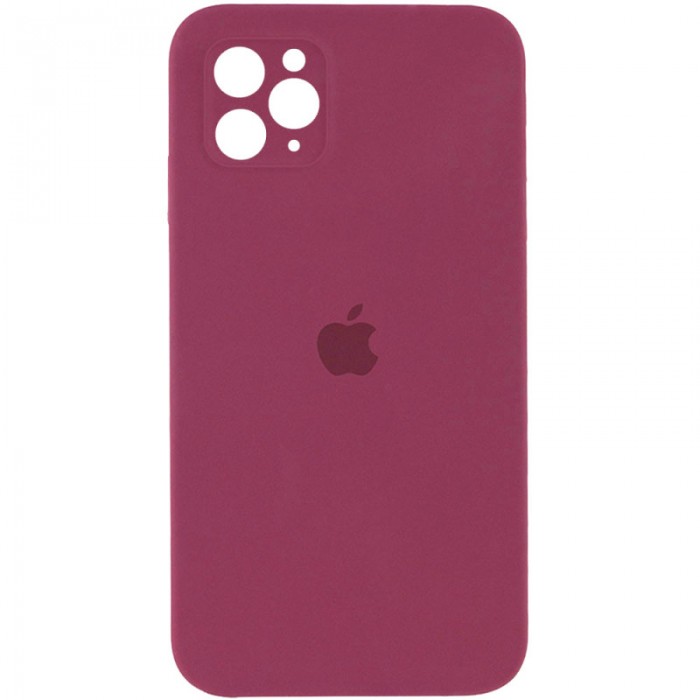 Силіконова накладка Silicone Case Square iPhone 11 Pro Max Maroon