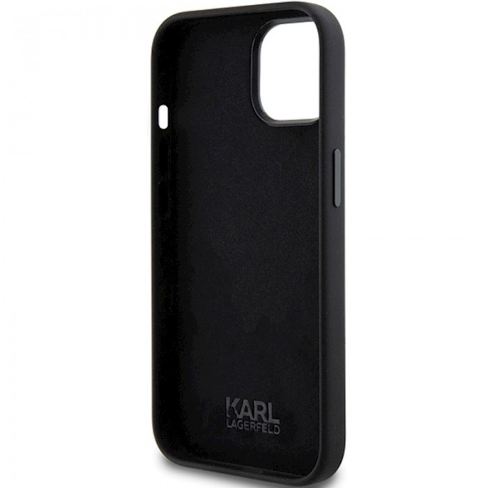 Чохол Karl Lagerfeld Silicone Choupette Metal Pin для iPhone 15|14|13 Black (KLHCP15SSMHCNPK)