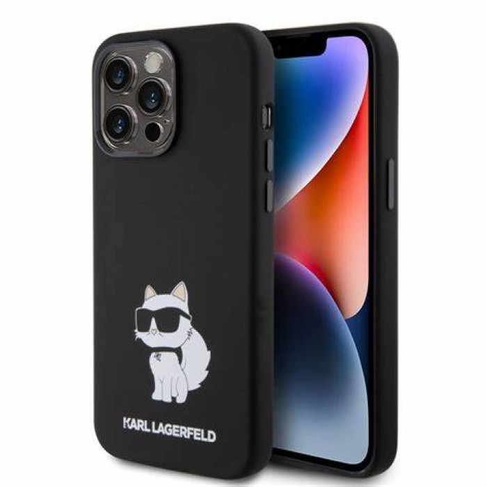 Чехол Karl Lagerfeld Silicone Karl & Choupette Ring для iPhone 16 Pro Max Black with MagSafe (KLHMP16XSCMKCRHK)